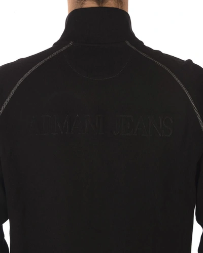 Shop Armani Jeans Aj Sweatshirt Hoodie In Black