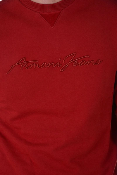 Shop Armani Jeans Aj Armani Jeans Sweatshirt Hoodie In Red