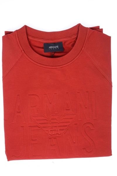 Shop Armani Jeans Aj Sweatshirt Hoodie In Red