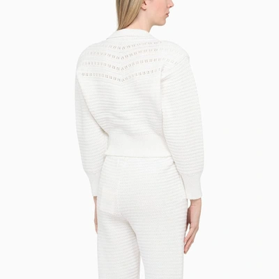 Shop Art Essay Knitted Cardiganwhite Knitted Cardigan In White