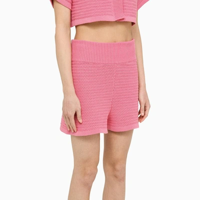 Shop Art Essay Knitted Shorts In Pink