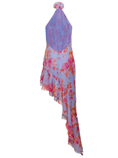 Shop The Andamane Asymmetric Halerneck Dress With Floral Print In Multicolored Viscose Woman
