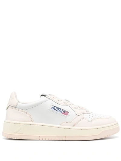 Shop Autry Medialist Low Leather Sneakers In White