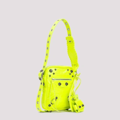 Shop Balenciaga Leather Le Cagole Bag In Yellow &amp; Orange