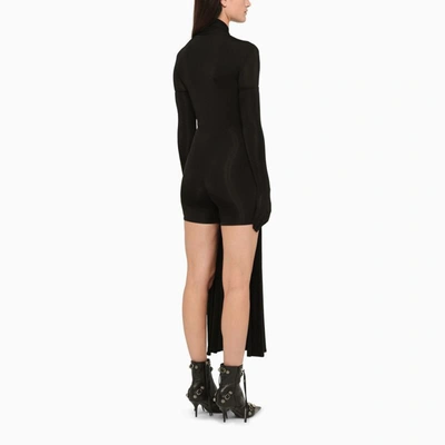 Shop Balenciaga Pleated Asymmetric Dress In Black