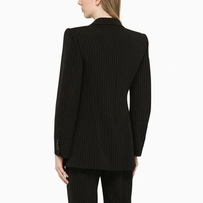 Shop Balenciaga Pinstripe Structured Jacket In Black