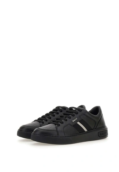 Shop Bally "moony"  Leather Sneakers In Black