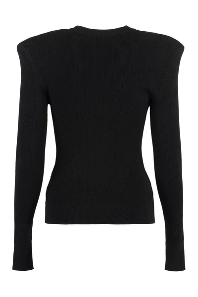 Shop Balmain Fine-knit Sweater In Black