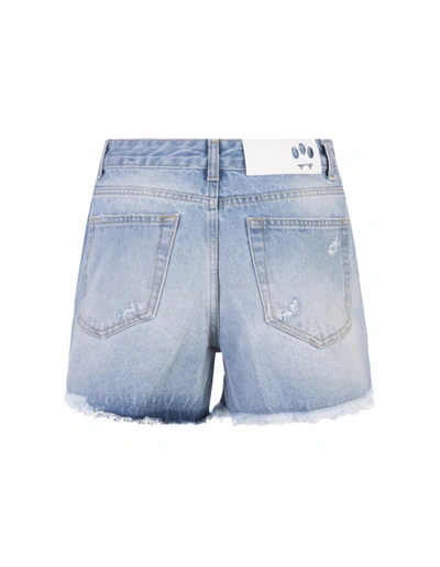 Shop Barrow Denim Shorts With Rhinestones In Blue