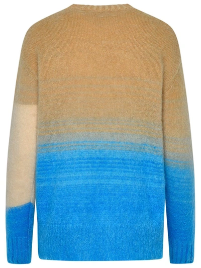 Shop Off-white Beige And Azure Mohair Blend Sweater In Blue