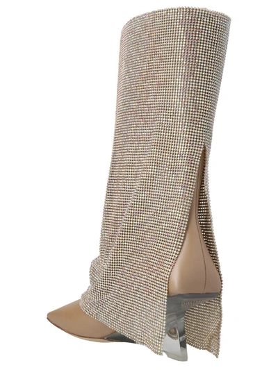 Benedetta Bruzziches 95mm Virginia Mesh Wedge Boots In Beige