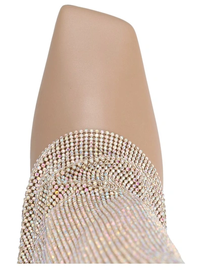 Benedetta Bruzziches 95mm Virginia Mesh Wedge Boots In Beige