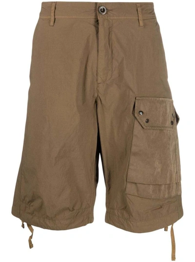 Shop Ten C Bermuda Shorts In Brown Cotton Blend Man In Green