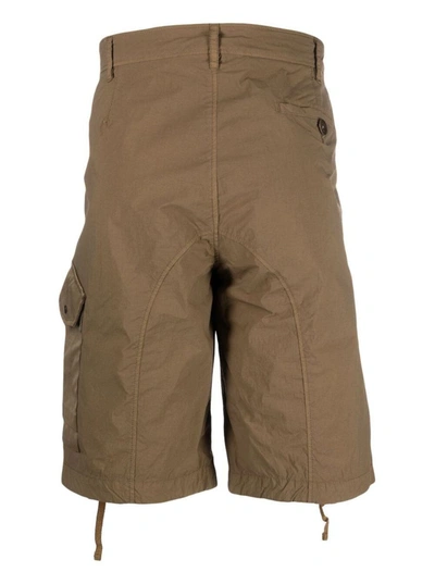 Shop Ten C Bermuda Shorts In Brown Cotton Blend Man In Green