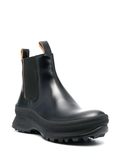 Shop Jil Sander Black Chelsea Boots In Cow Leather Man