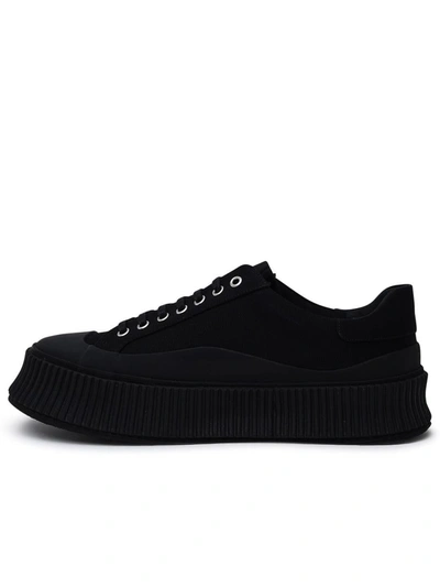Shop Jil Sander Black Cotton Sneakers