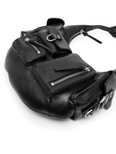 Shop Blumarine Small Hobo Bag With Cargo Pockets In Black