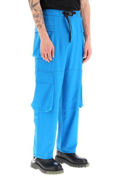 Shop Bonsai Stretch Wool Cargo Pants In Blue
