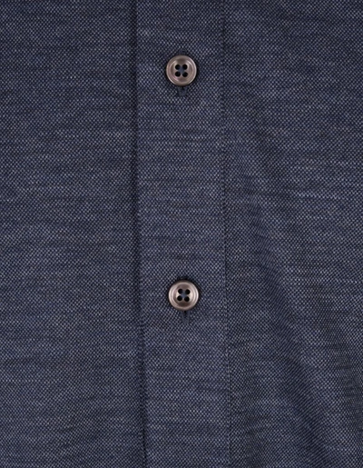 Shop Hugo Boss Boss Dark Regular Fit Shirt In Wool And Silk Jersey In Blue