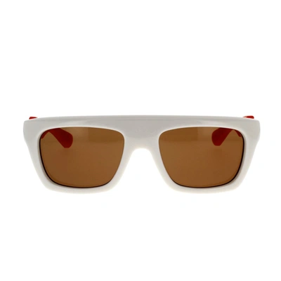 Shop Bottega Veneta Sunglasses In White