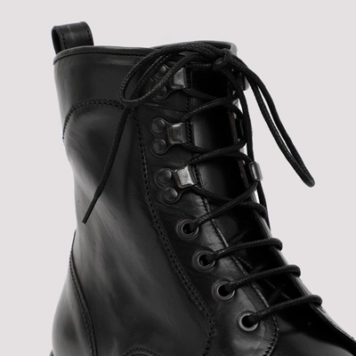 Shop Brioni Leather Boots Shoes In Black