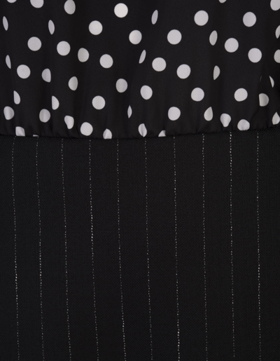 Msgm Hybrid Polka-dot Mini Dress In Nero