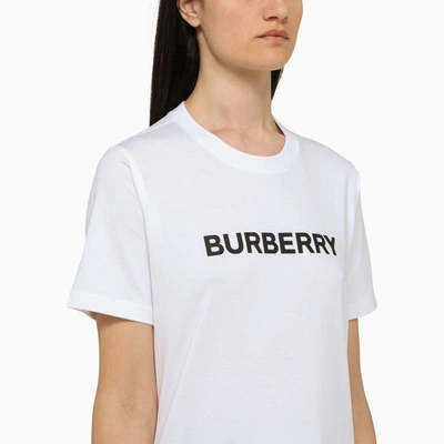 Shop Burberry Crew-neck T-shirt With Logo In White