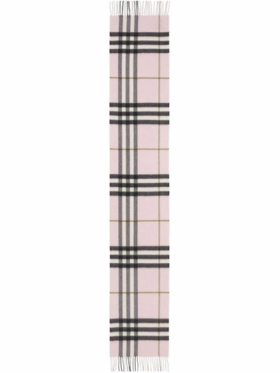 Shop Burberry Giant Check Cashmere Scarf In Pink