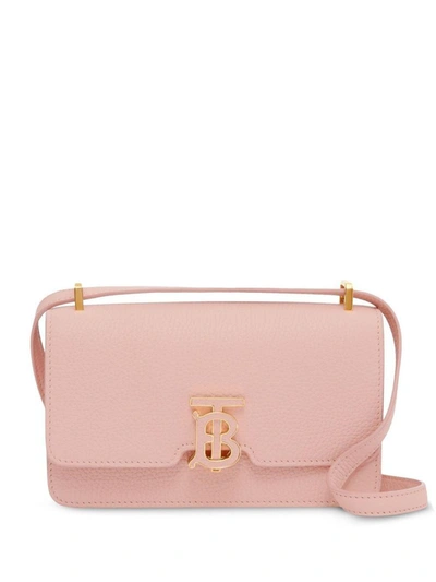 Shop Burberry Tb Mini Leather Crossbody Bag In Pink
