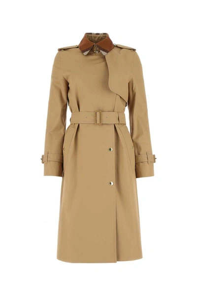 Shop Burberry Trench In Camel