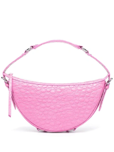 Shop By Far Gib Leather Shoulder Bag In Fuchsia