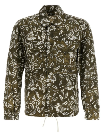 Shop C.p. Company Floral Printed Shirt In Gray