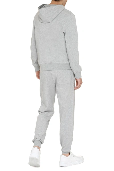 Shop Canali Full Zip Hoodie In Grey