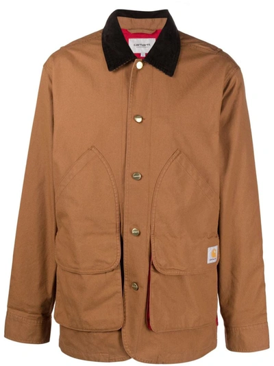 Shop Carhartt Wip Heston Cotton Jacket In Brown