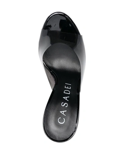 Shop Casadei Pvc Heel Mules In Black