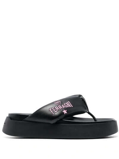 Chiara Ferragni Synthetic Fibers Flip-flops In Black