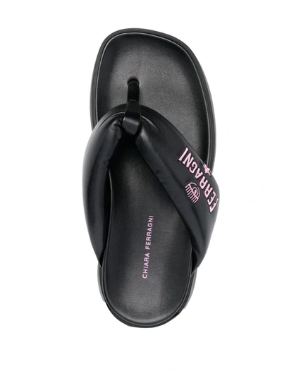 Shop Chiara Ferragni Cf Platform Flip Flops In Black