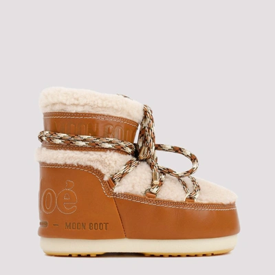 Chloé Tan Moon Boot Edition Sherpa Snow Boots In Brown | ModeSens