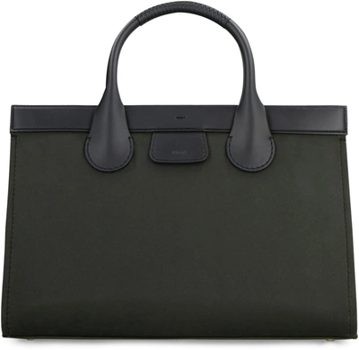 Shop Chloé Barbour X  - Edith Canvas Tote Bag In Green