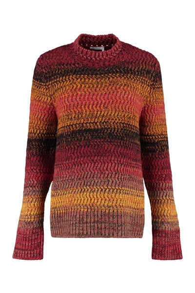 Shop Chloé Crew-neck Wool Sweater In Multicolor