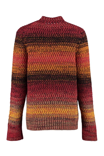 Shop Chloé Crew-neck Wool Sweater In Multicolor