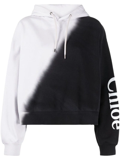 Shop Chloé Logo Cotton Hoodie In Black