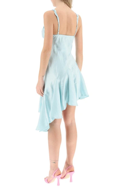 Shop Collina Strada 'ivy' Asymmetric Satin Dress In Blue