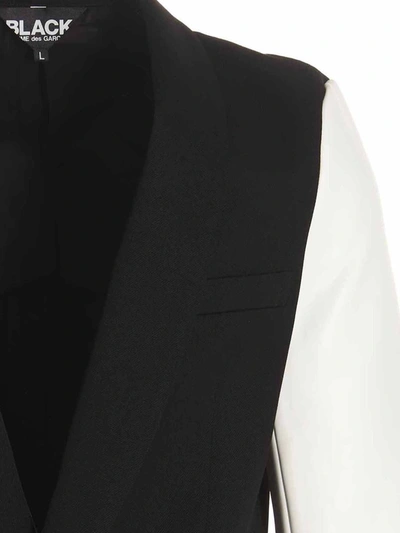 Shop Comme Des Garcons Black Comme Des Garçons Black 'true Heart Strong Mind' Blazer Jacket In White/black