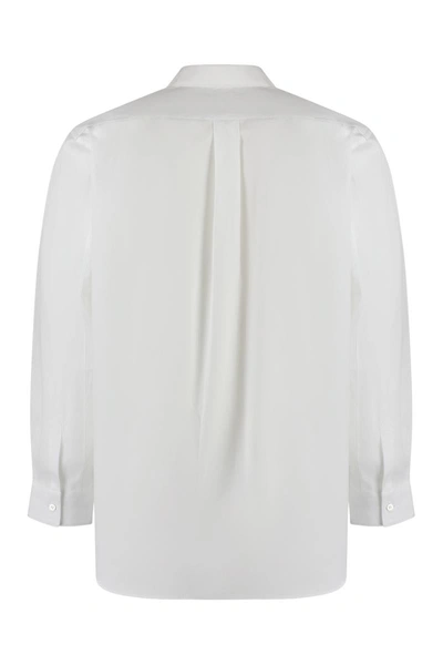 Shop Comme Des Garçons Long Sleeve Cotton Shirt In White