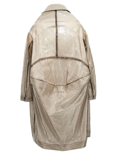 Comme Des Garçons Oversized Trench Coat Shiny Finish In Gray