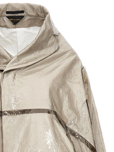 Comme Des Garçons Oversized Trench Coat Shiny Finish In Gray