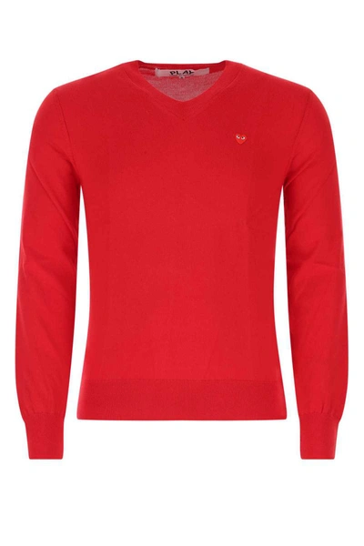 Shop Comme Des Garçons Play Comme Des Garcons Play Knitwear In Red
