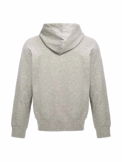 Shop Comme Des Garçons Play Logo Patch Hoodie In Gray