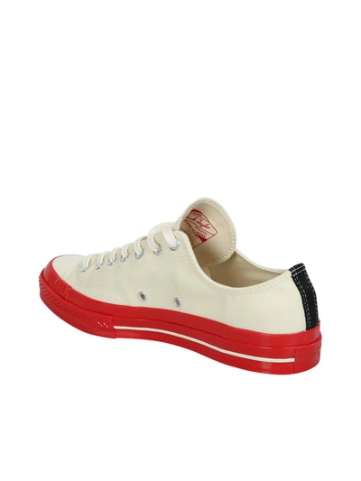 Shop Comme Des Garçons Play Sneakers In Beige